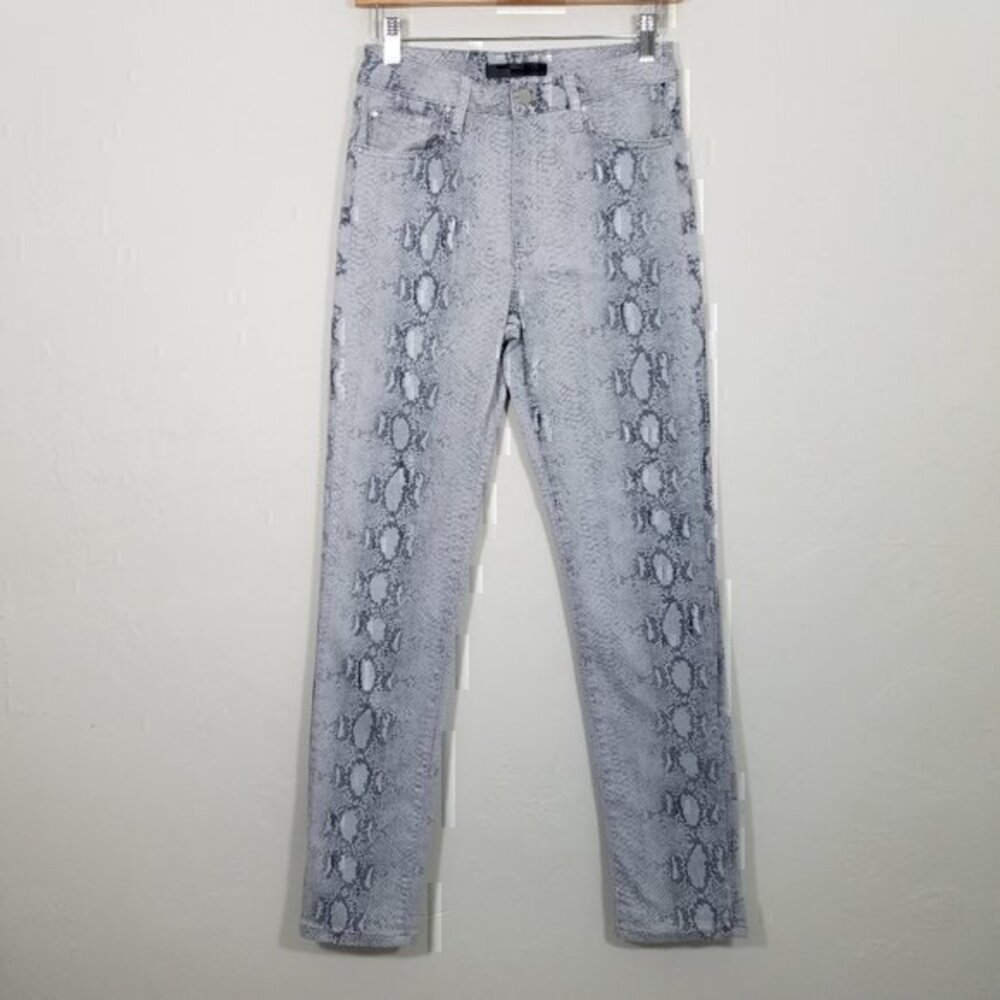 Joe's Jeans The Luna High Rise Cigarette Animal Print Stretch Jeans Gray Size 26